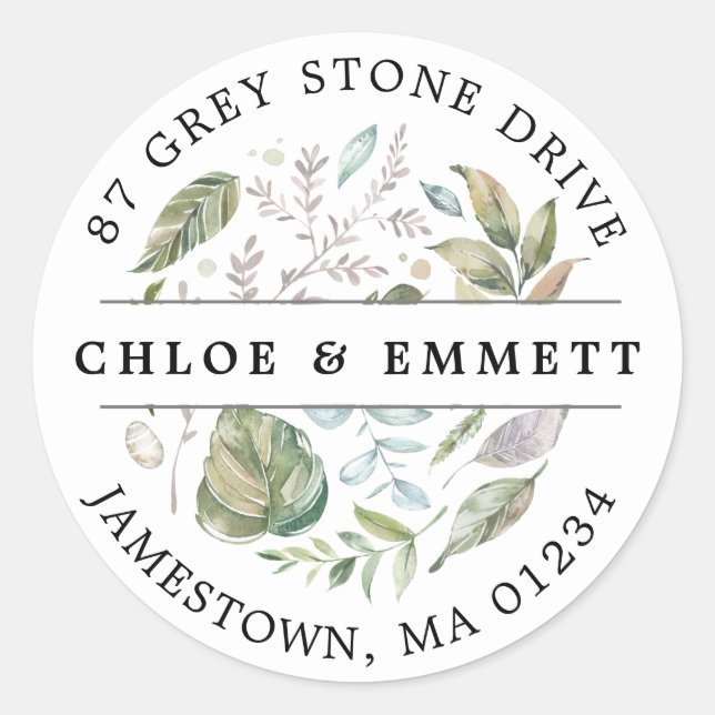 Rustic Botanical Return Address Label (Front)