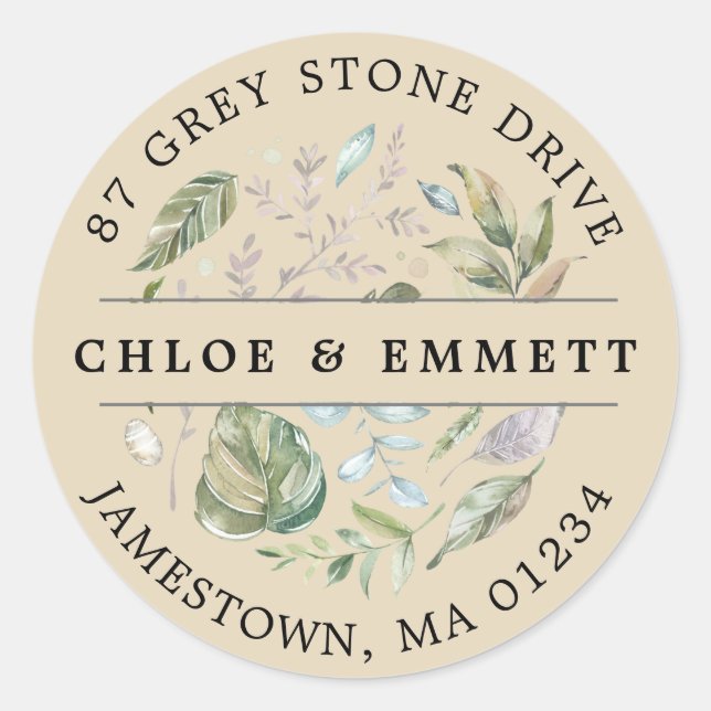 Rustic Botanical Return Address Label (Front)