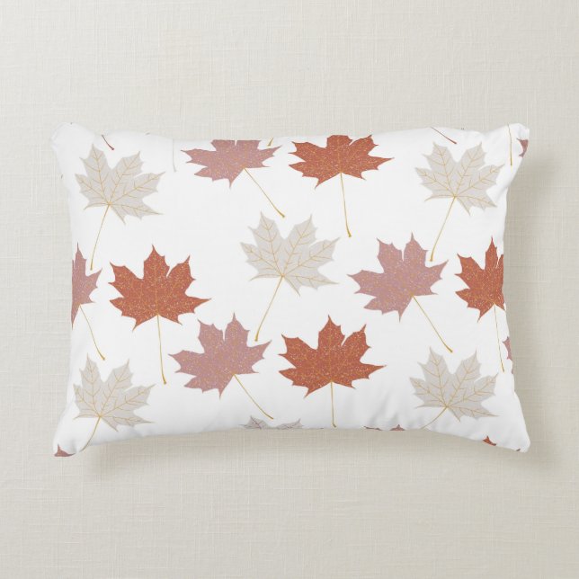 Rustic Botanical Terracotta Maple Leaves Pattern  Accent Pillow (Front)