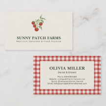 Rustic Botanical Tomato Plaid Farmers Market Red