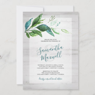 Rustic Botanical Watercolor Wedding Stationery