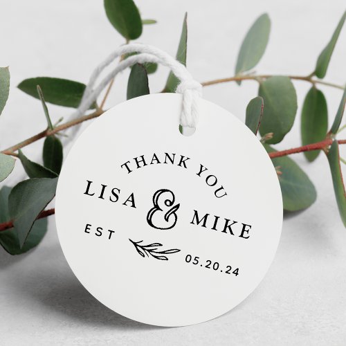 Rustic Botanical Wedding Bridal Shower Favor Tags