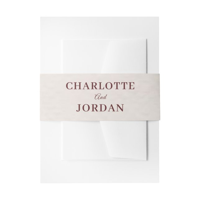 Rustic Botanical Wedding Invitation Invitation Belly Band (Front Example)