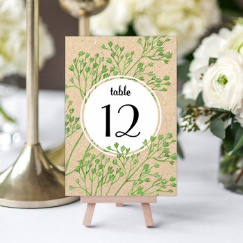 Rustic Botanical Wedding Table Number Card by YourWeddingDay at Zazzle