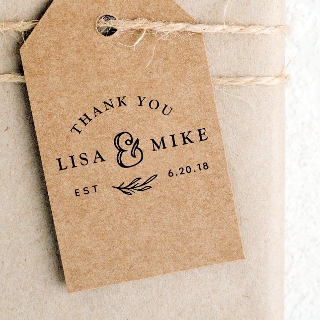 Rustic Botanical Wedding Thank You Self-inking Stamp (Creator Uploaded)