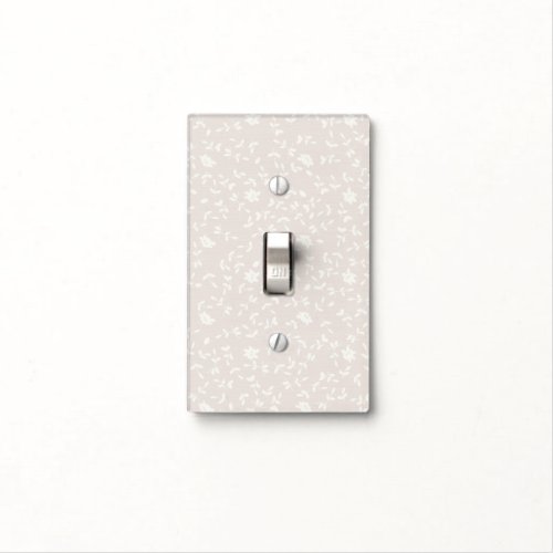 Rustic Botanical White  Grey Greige Rose Pattern Light Switch Cover