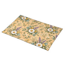 Rustic Botanical Wildflower Wood Floral Pattern