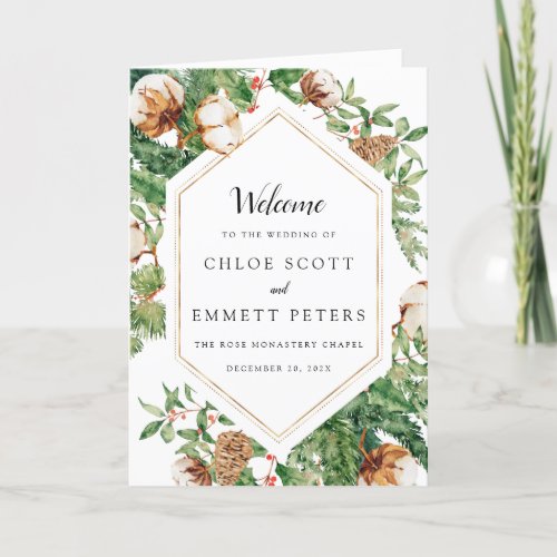 Rustic Botanical Winter Wedding Booklet Program