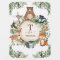 Rustic Botanical Woodland Baby Animals Monogram