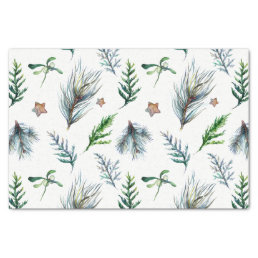 Rustic Botanical Woodsy Pine Tree Leaves Tissue Paper