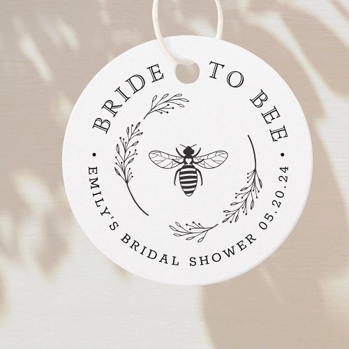 Rustic Botanical Wreath Bride to Bee Bridal Shower Favor Tags