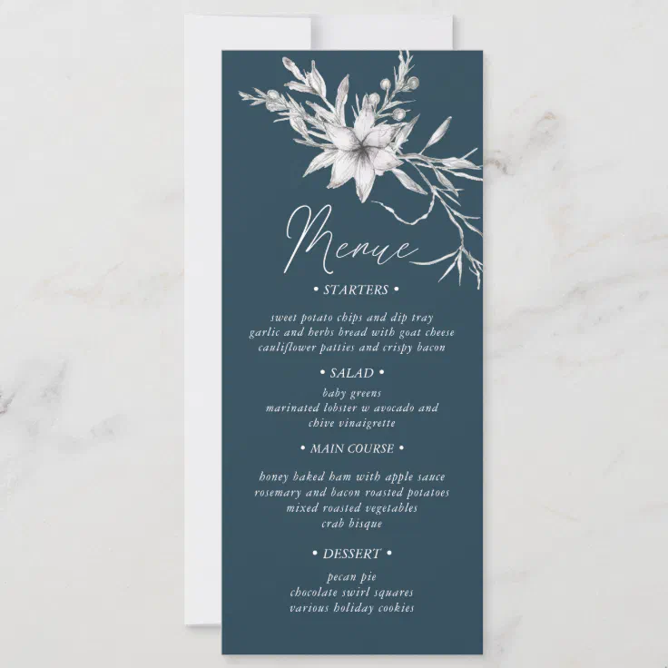 rustic botanics Wedding Dinner Menu Invitation | Zazzle