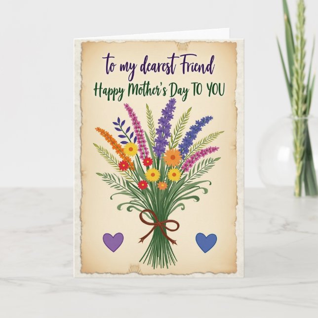 Rustic Bouquet Mothers Day Card (Front)