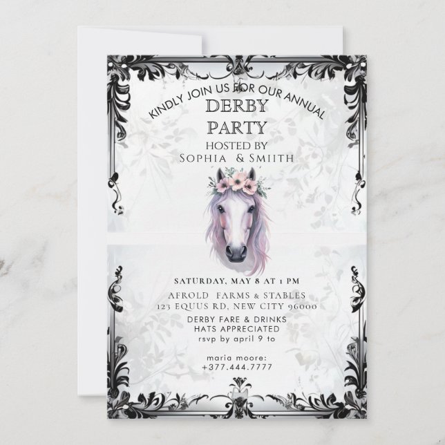 Rustic Bourbon Derby Party Invitation (Front)