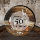 Rustic Bourbon Whiskey Birthday Party Paper Plates<br><div class="desc">Birthday party paper plates feature a bourbon-filled decanter and glasses on a rustic wood table with your details in chic lettering. MATCHING items in our collection.</div>