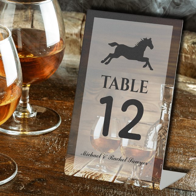Rustic Bourbon Whiskey Table Number Pedestal Sign (Rustic Bourbon Whiskey Table Number Pedestal Sign)
