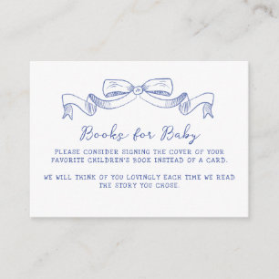 Rustic Bow Baby Shower Books for Baby Enclosure Card
