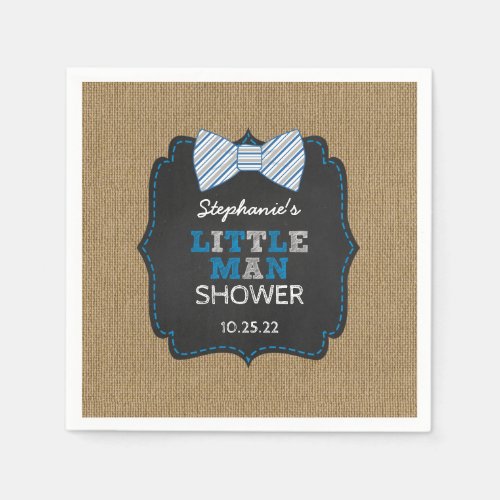 Rustic Bow Tie Little Man Oh Boy baby shower decor Paper Napkins
