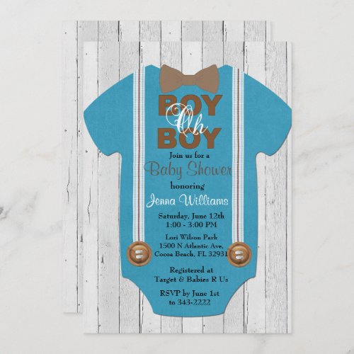 Rustic Boy Baby Shower Invitation