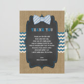 Rustic Boy Baby shower poem thank you note (Standing Front)