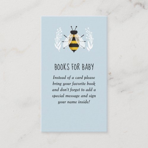 Rustic Boy Mama to Bee Baby Shower Book Request Enclosure Card