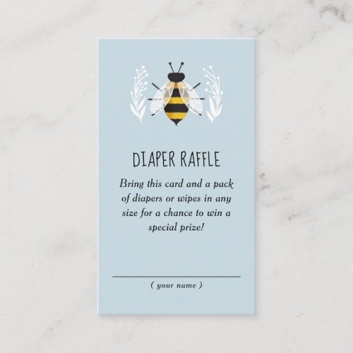 Rustic Boy Mama to Bee Baby Shower Diaper Raffle Enclosure Card