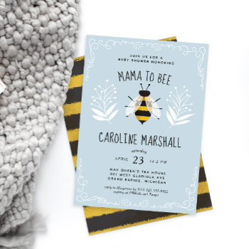 Rustic Boy Mama To Bee Baby Shower Invitation by 2BirdStone at Zazzle
