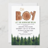 Rustic Boy Woodland Baby Shower  Invitation (Front)