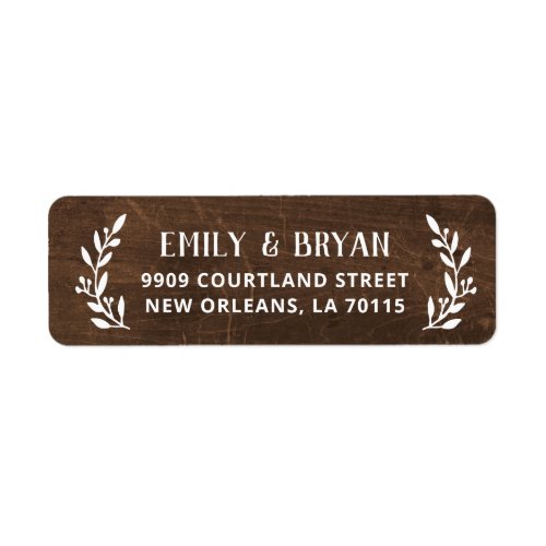 Rustic Branch Faux Wood Wedding Return Address Label