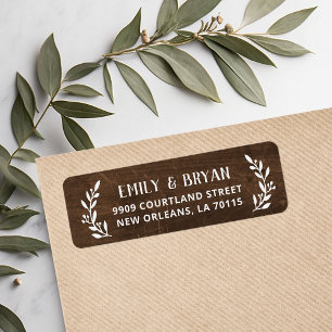 Rustic Branch Faux Wood Wedding Return Address Label