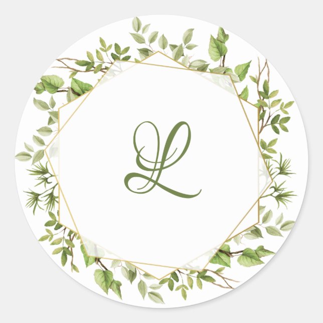 Rustic Branch Greenery Wedding Envelope Sticker (Front)