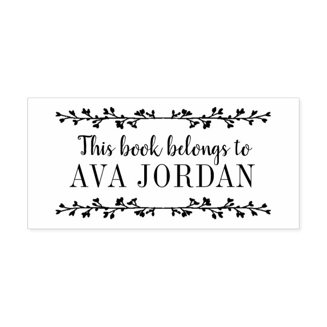 Rustic Branch Kids Bookplate Label Self-inking Stamp (Design)