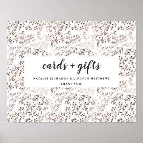 Rustic Branches Cards  Gifts Wedding Table Sign