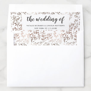 Rustic Branches Copper Foil Autumn Fall Wedding Envelope Liner