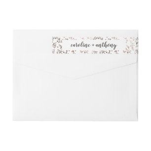 Rustic Branches Copper Foil Autumn Fall Wedding Wrap Around Label