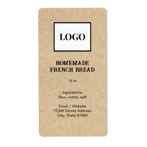 Rustic Bread Bakery Business Add Logo Food Label