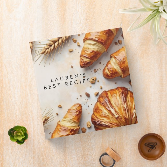 Rustic Bread Recipe Bakery Warm 3 Ring Binder (In Situ)