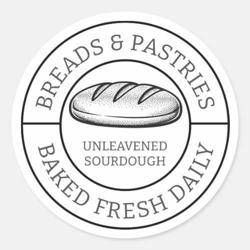 Rustic Breads and Pastries Sourdough Bread Design Classic Round Sticker