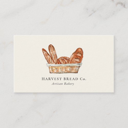 Rustic Breads in Basket  Bakery Business Card