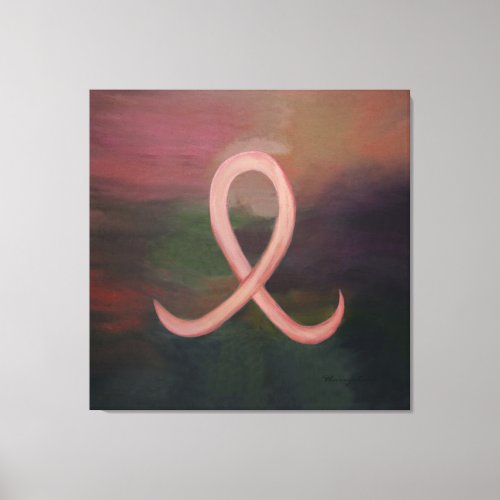 Rustic Breast Cancer Survivor Pink Ribbon Abstract Canvas Print