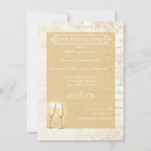 Rustic Brick 50th Birthday Party Invitation