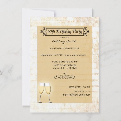 Rustic Brick 60th Birthday Party Invitation