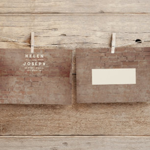 Rustic Bricks Wedding Envelope