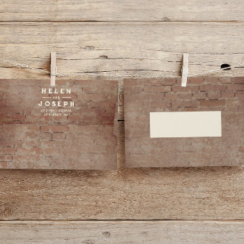 Rustic Bricks Wedding Envelope by JillsPaperie at Zazzle