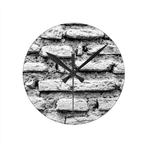 Rustic brickwall round clock