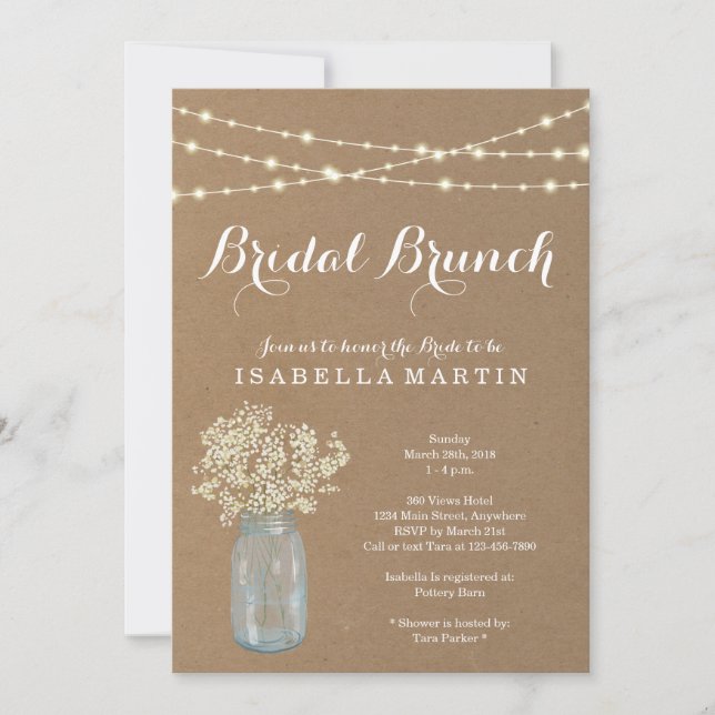 Rustic Bridal Brunch Invitation (Front)