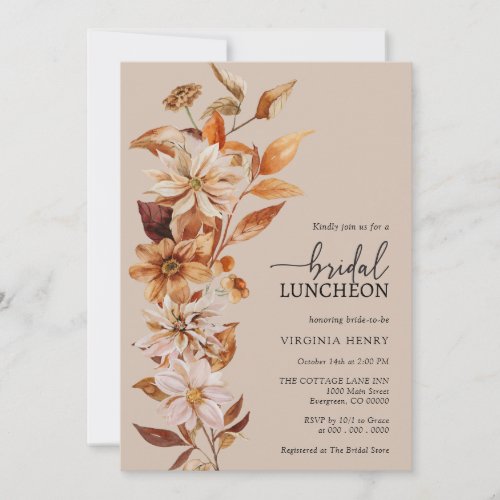 Rustic Bridal Luncheon Invitation
