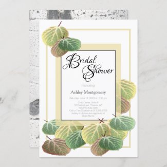 Rustic Bridal Shower Aspen Bark and Leaves