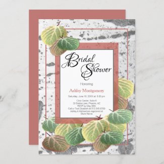 Rustic Bridal Shower Aspen Bark and Leaves