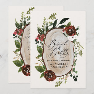 Rustic bridal shower brunch and bubbly save the date